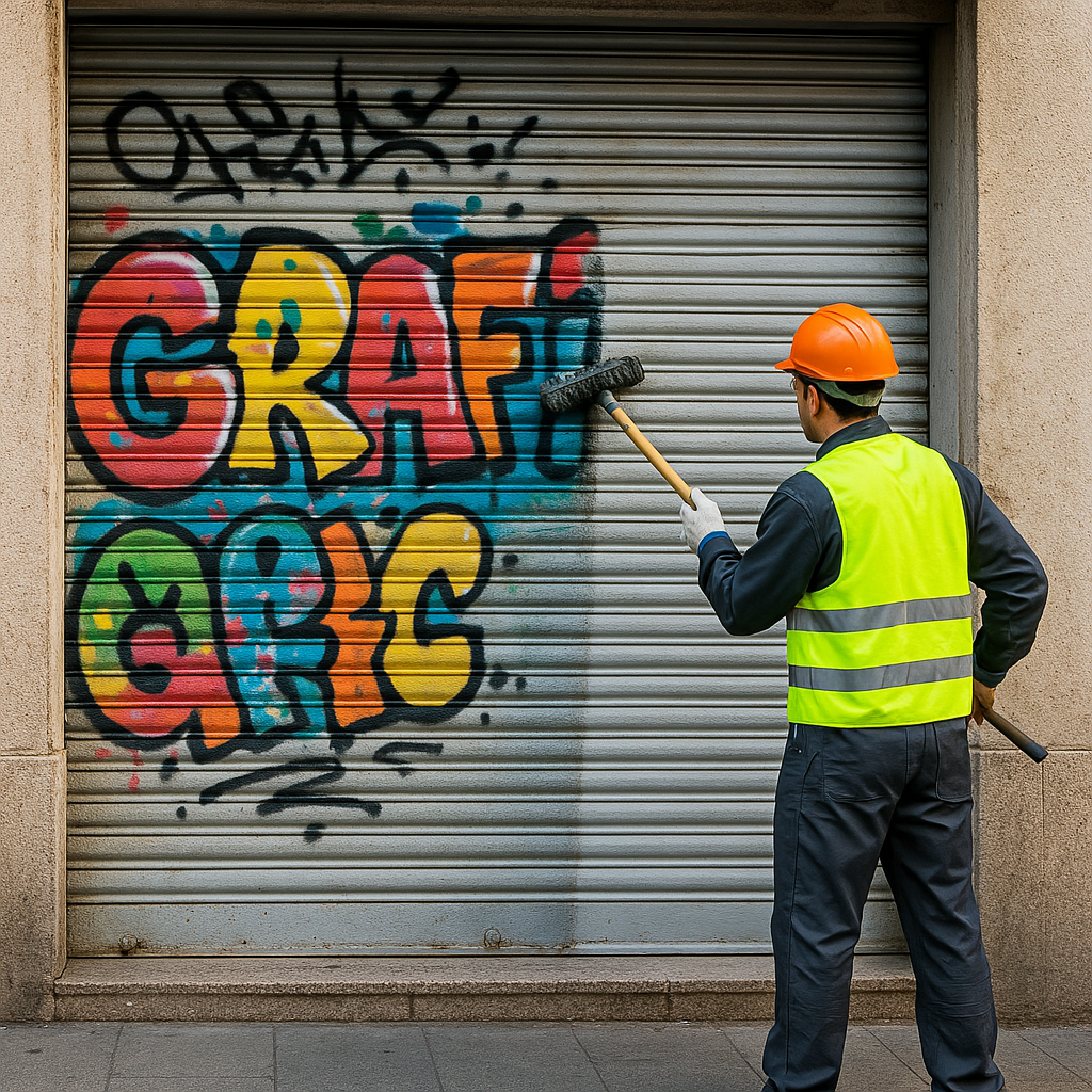 empresa para eliminacion de grafitis en valencia - limpiando persiana empresa para eliminacion de grafitis en valencia - limpiando persiana
