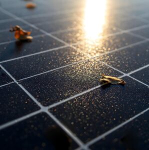 Limpieza de placas solares en Valencia - hojas