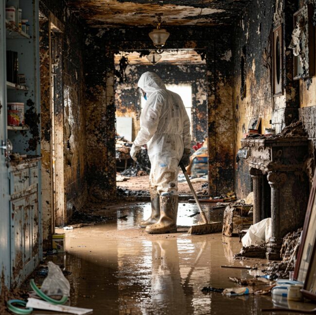 Empresa de limpieza por daños de incendios en Valencia - habitación quemada